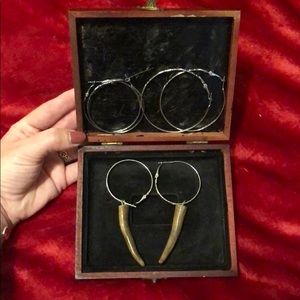 Authentic Deer Antler Hoop Earrings